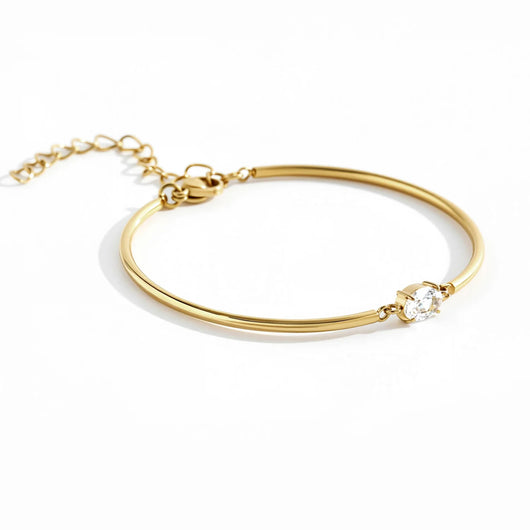 Oval Gemstone Cuff Bracelet