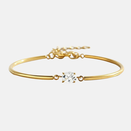 Oval Gemstone Cuff Bracelet